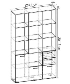 Книжный шкаф Бриз-3.01 СТ.081.1204-01 дуб молочный / венге