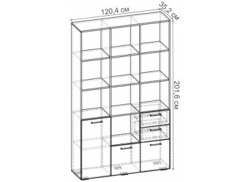 Стеллаж Бриз-3.01 СТ.081.1204-01