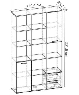 Книжный шкаф Бриз-3.05 СТ.085.1204-01 дуб молочный / венге