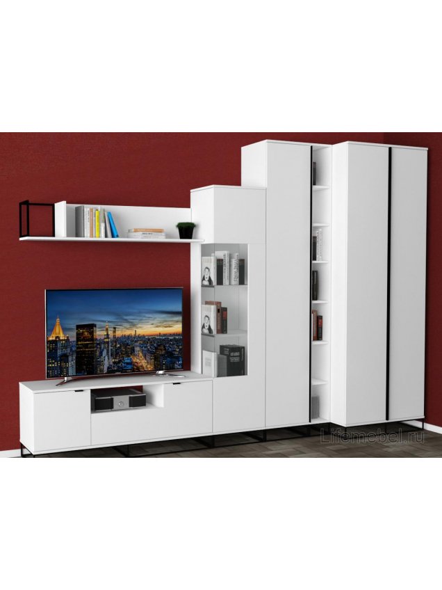 Стеллаж City узкий белый