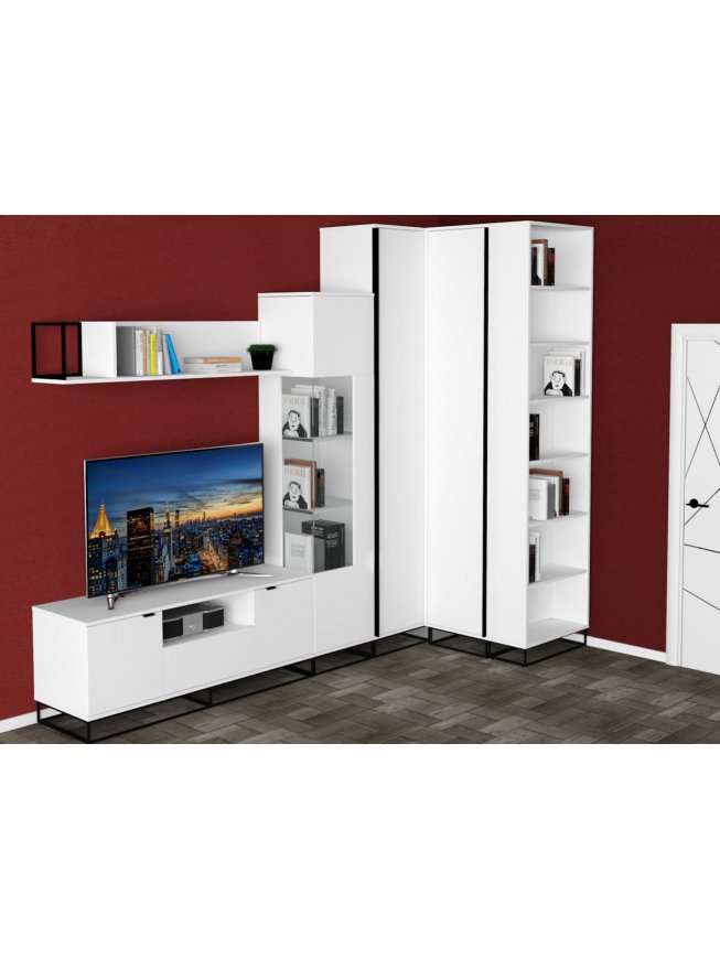 Стеллаж City завершающий белый