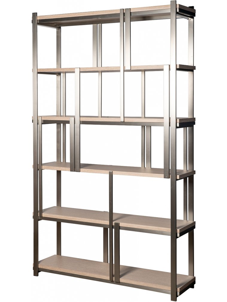 Стеллаж Дуку 200 светлый дуб / хром