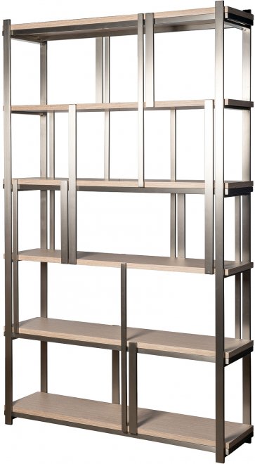 Стеллаж Дуку 200 светлый дуб / хром