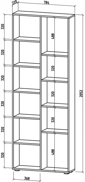 Стеллаж Эльбрус-2 дуб апрель тёмный
