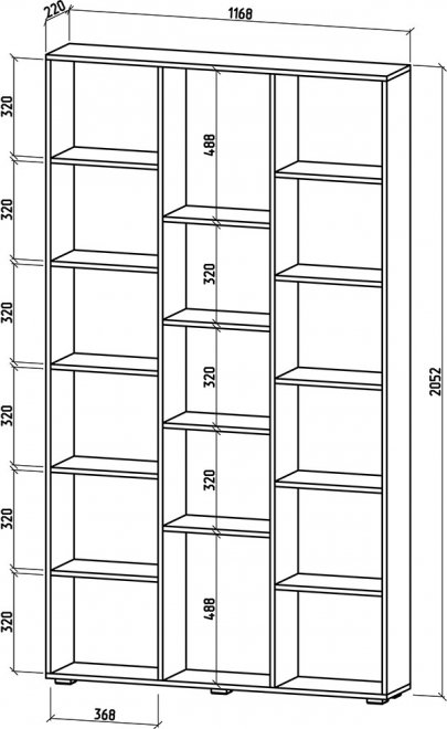 Стеллаж Эльбрус-3 дуб сонома