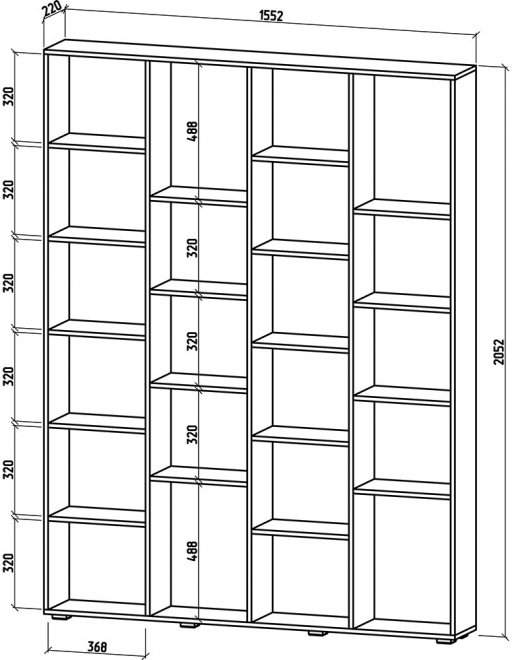 Стеллаж Эльбрус-4 дуб сонома