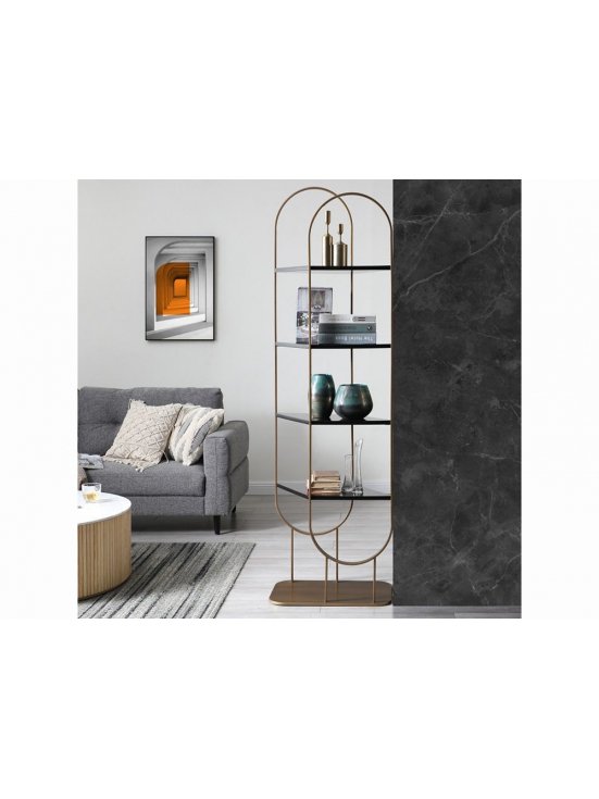 Стеллаж Гаррет матовая бронза / черный