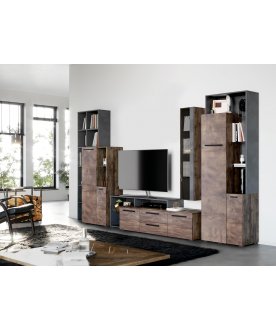 Книжный шкаф Глазго металл бруклин / таксония