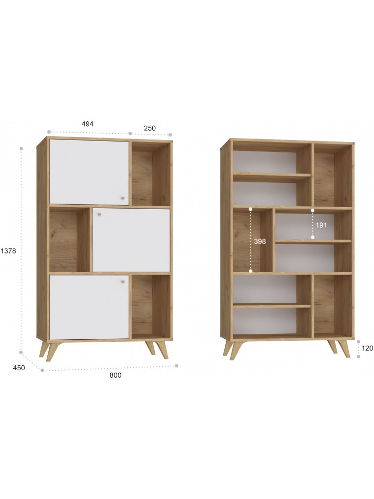 Стеллаж Ирма ИР-10 дуб крафт / белый структурный