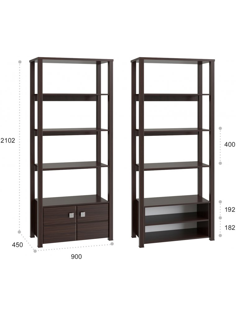 Стеллаж Изабель ИЗ-62К орех темный