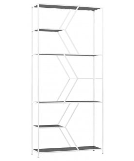 Стеллаж Лагунд мини тонированное стекло / белый