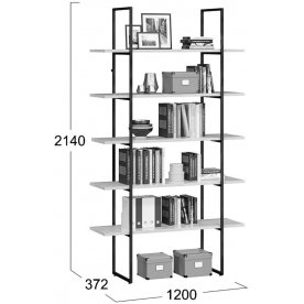 Стеллаж Лофт тип 1 120 см