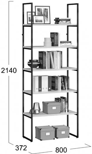 Стеллаж Лофт тип 1 80 см черный / дуб крафт золотой