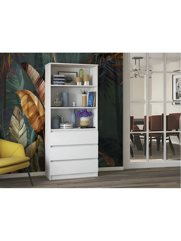 Стеллаж Мальм 80 три ящика