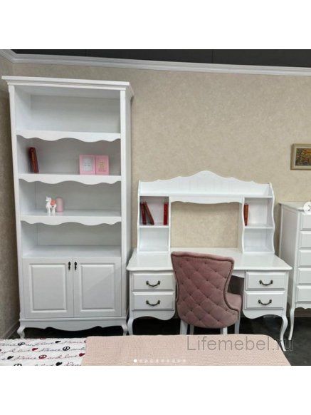 Стеллаж Малонн Ави белый с дверцами