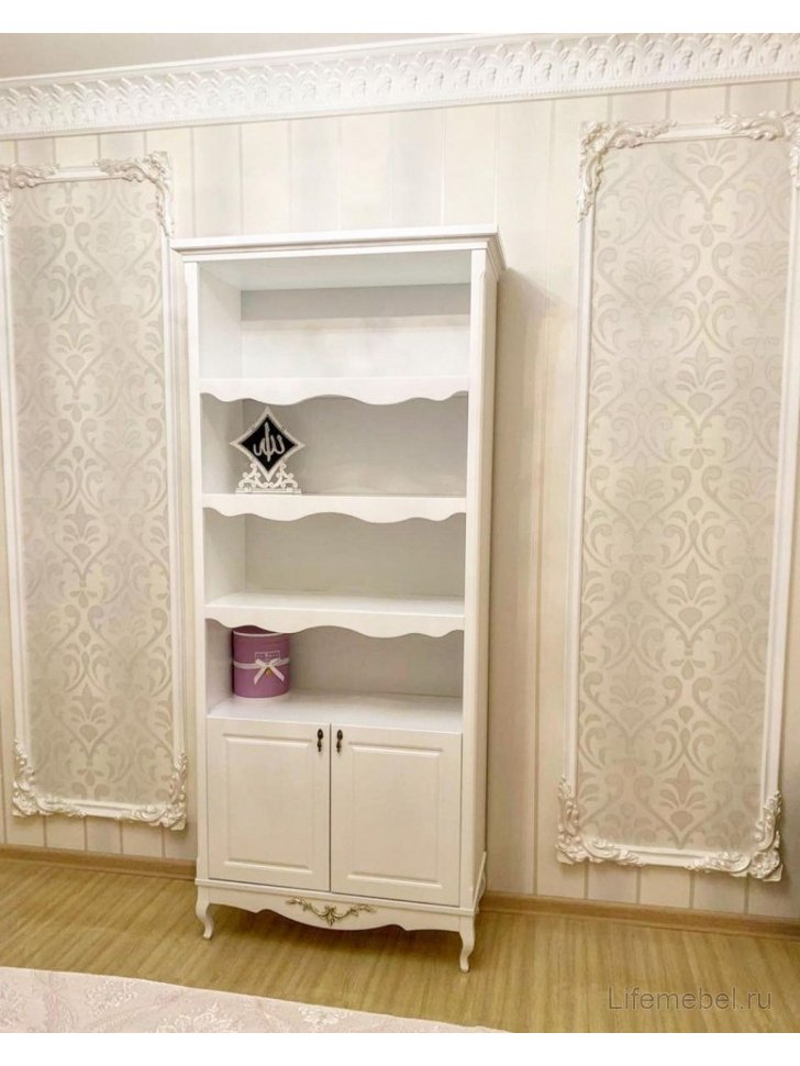 Стеллаж Малонн Ави белый с дверцами