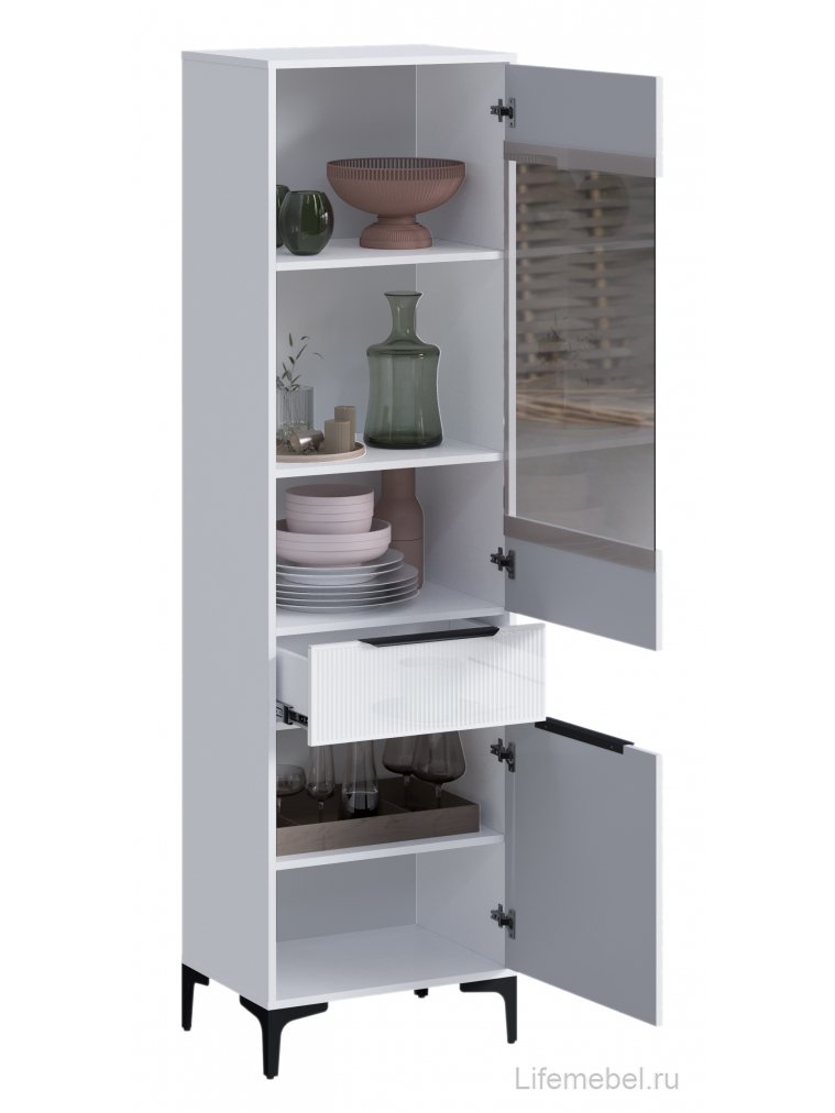 Стеллаж Иадама белый / белый глянец