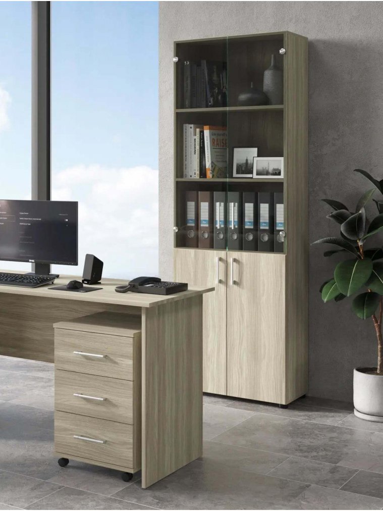 Стеллаж ОФ-301К блэквуд сатиновый