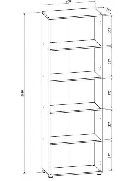Стеллаж ОФ-30 блэквуд сатиновый