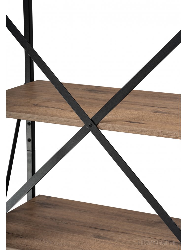 Стеллаж Осот дуб велингтон / черный матовый