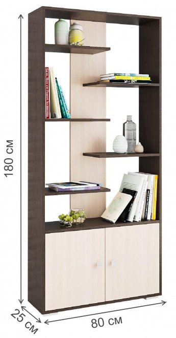 Стеллаж Ромео-4 венге / дуб молочный