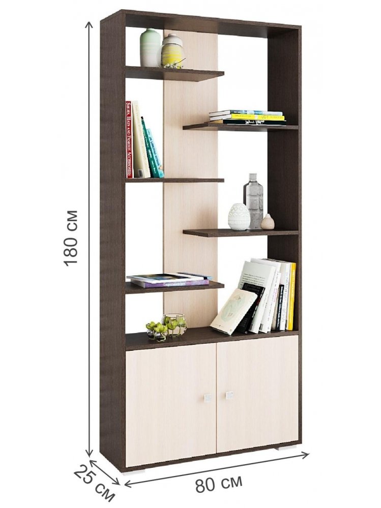 Стеллаж Ромео-4 венге / дуб молочный