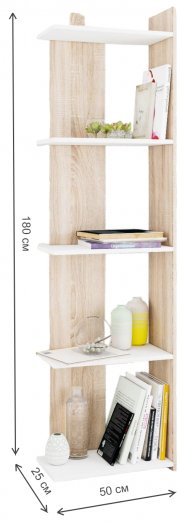 Стеллаж Ромео-7 дуб сонома / белый
