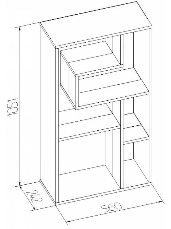 Стеллаж Румба мини дуб сонома / красный