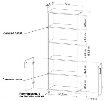 Стеллаж С212 дуб сонома / белый