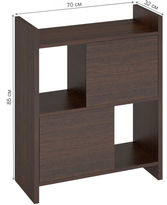 Стеллаж с дверцами Браина 85 см венге