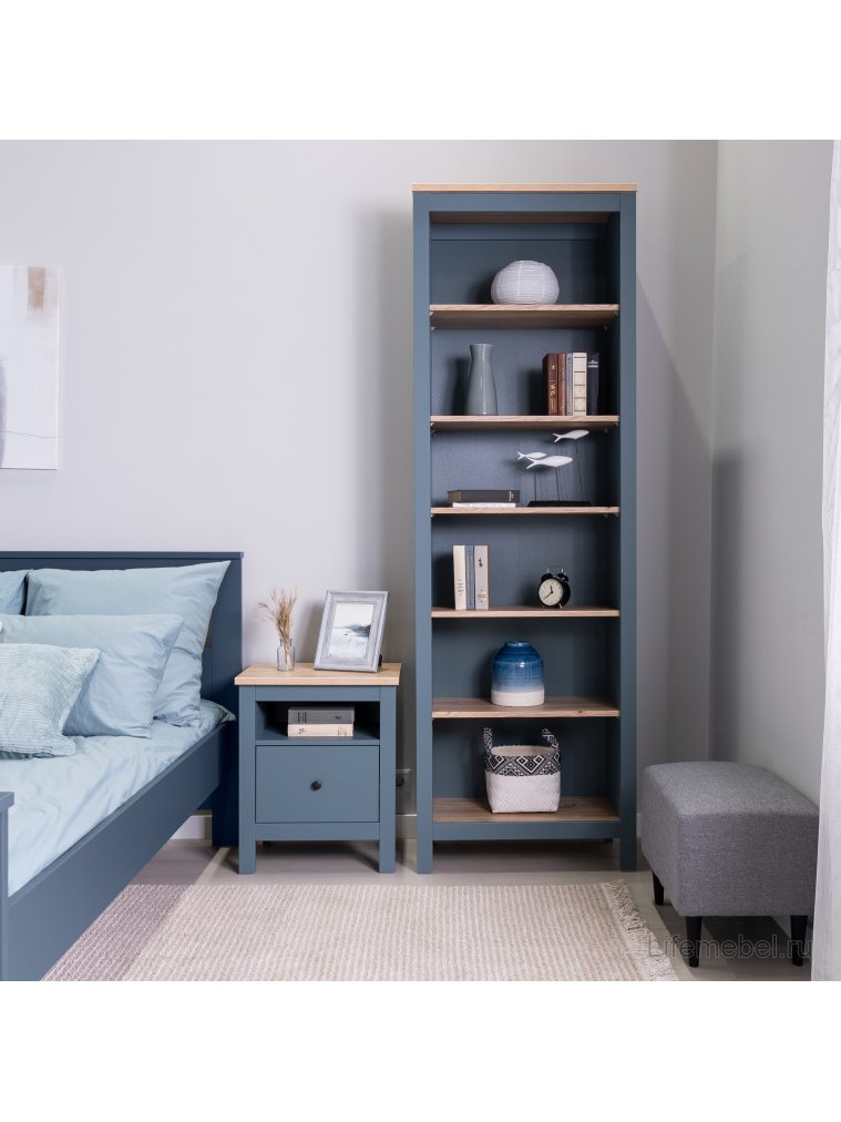 Стеллаж Сага 70 бирюзовый / ясень