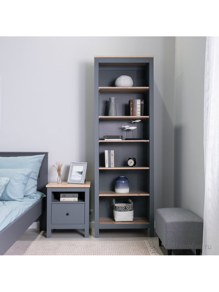 Стеллаж Сага 70 серый / ясень