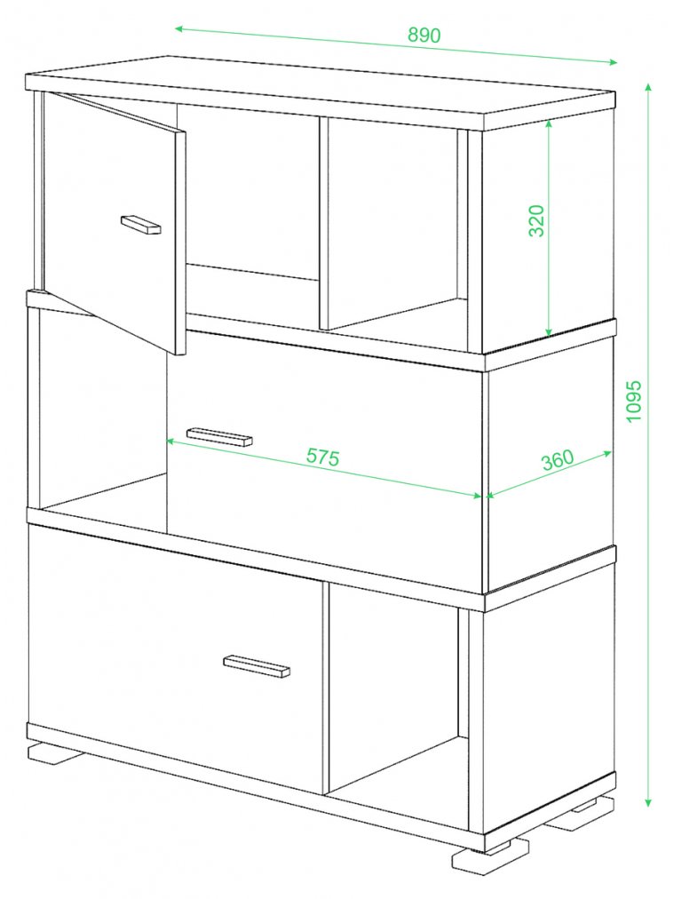 Стеллаж СБ-30-3 карамель