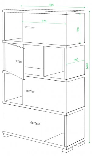 Стеллаж СБ-30-4 карамель