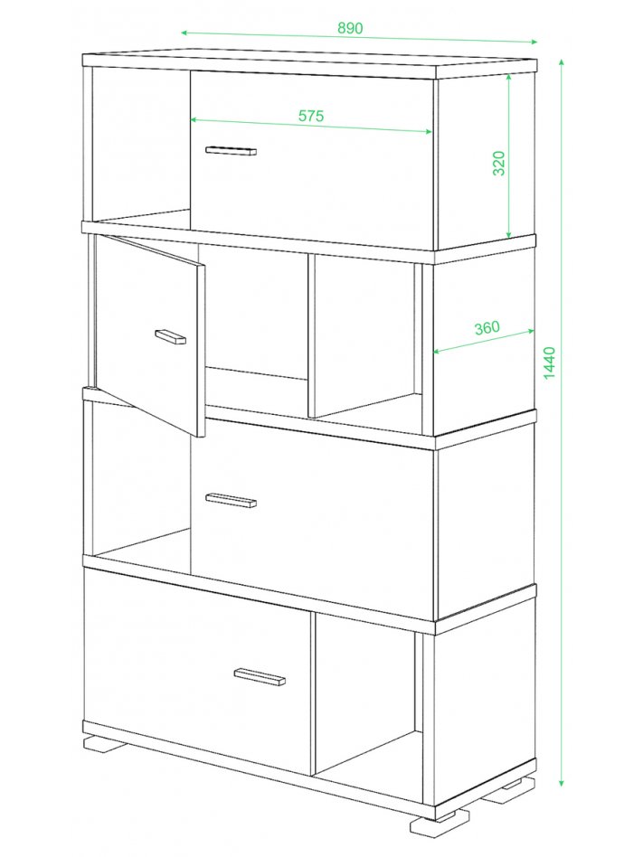 Стеллаж СБ-30-4 карамель