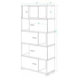 Стеллаж СБ-30-5 карамель / венге