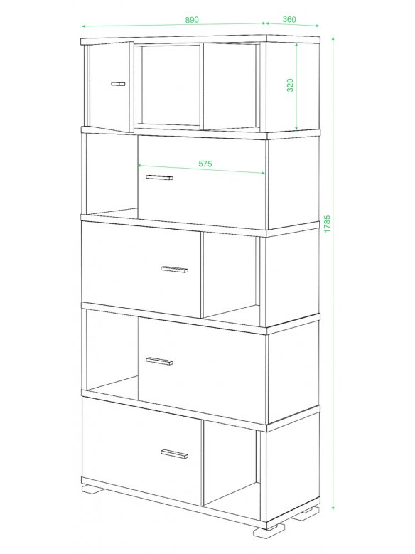 Стеллаж СБ-30-5 карамель