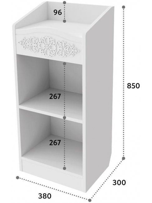 Стеллаж / Шкаф Ассоль АС-66 белое дерево
