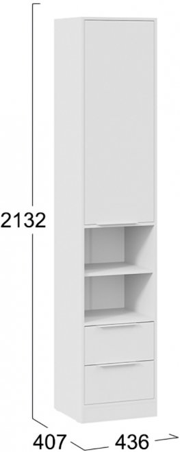 Стеллаж Марли комбинированный белый