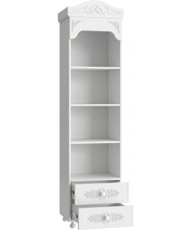 Книжный шкаф Ассоль АС-43 белое дерево