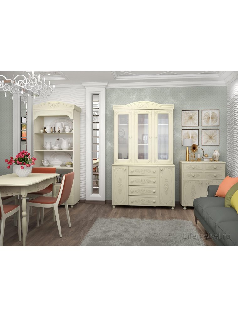 Стеллаж  Ассоль плюс АС-3 ваниль