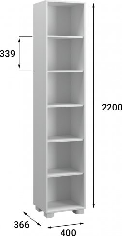 Стеллаж Монблан МБ-22 корпус белое дерево