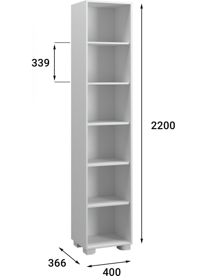 Стеллаж Монблан МБ-22 корпус белое дерево