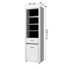Стеллаж WhiteBlack 1D1S
