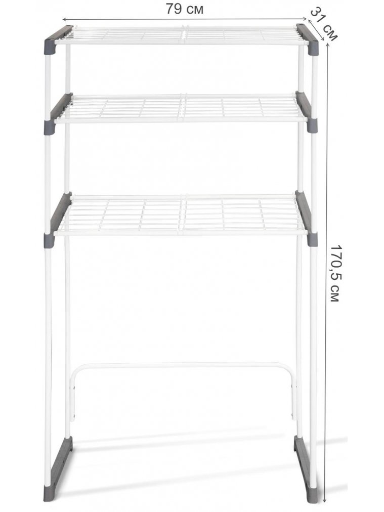 Стеллаж SHT-SS16 серый / белый