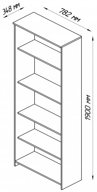Стеллаж Сириус 78х190 дуб венге