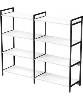 Книжный шкаф двойной 4 полки cubos 10ССД.4.800 белый / черный