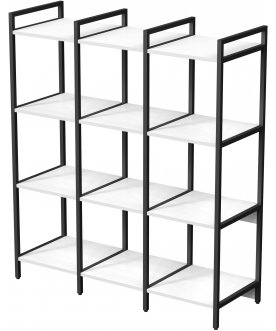 Книжный шкаф тройной 4 полки cubos 10ССТ.4.400 белый / черный