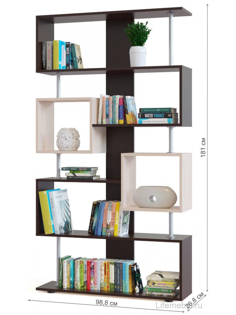 Стеллаж СТ-2 венге / беленый дуб