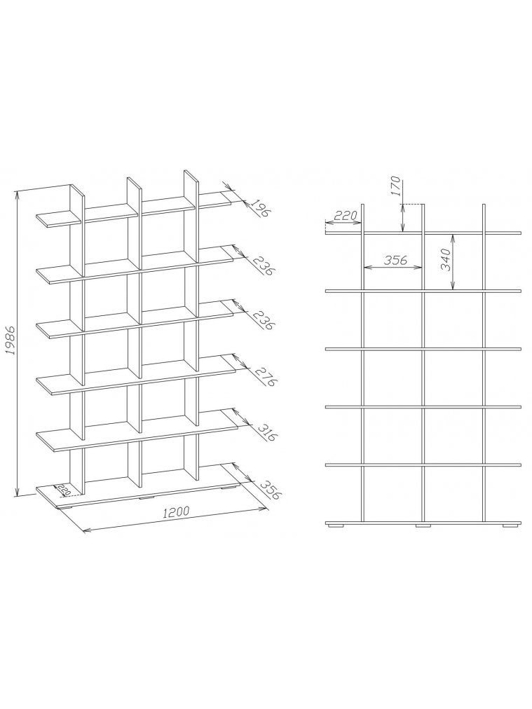 Стеллаж СТ-6 венге / беленый дуб
